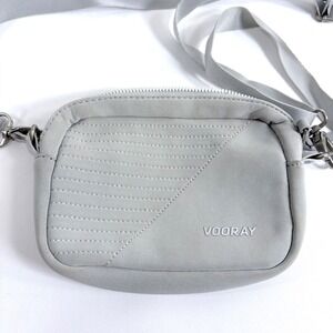 Vooray Sidekick Crossbody Bag Grey Neoprene Quilted Travel Sporty Pouch